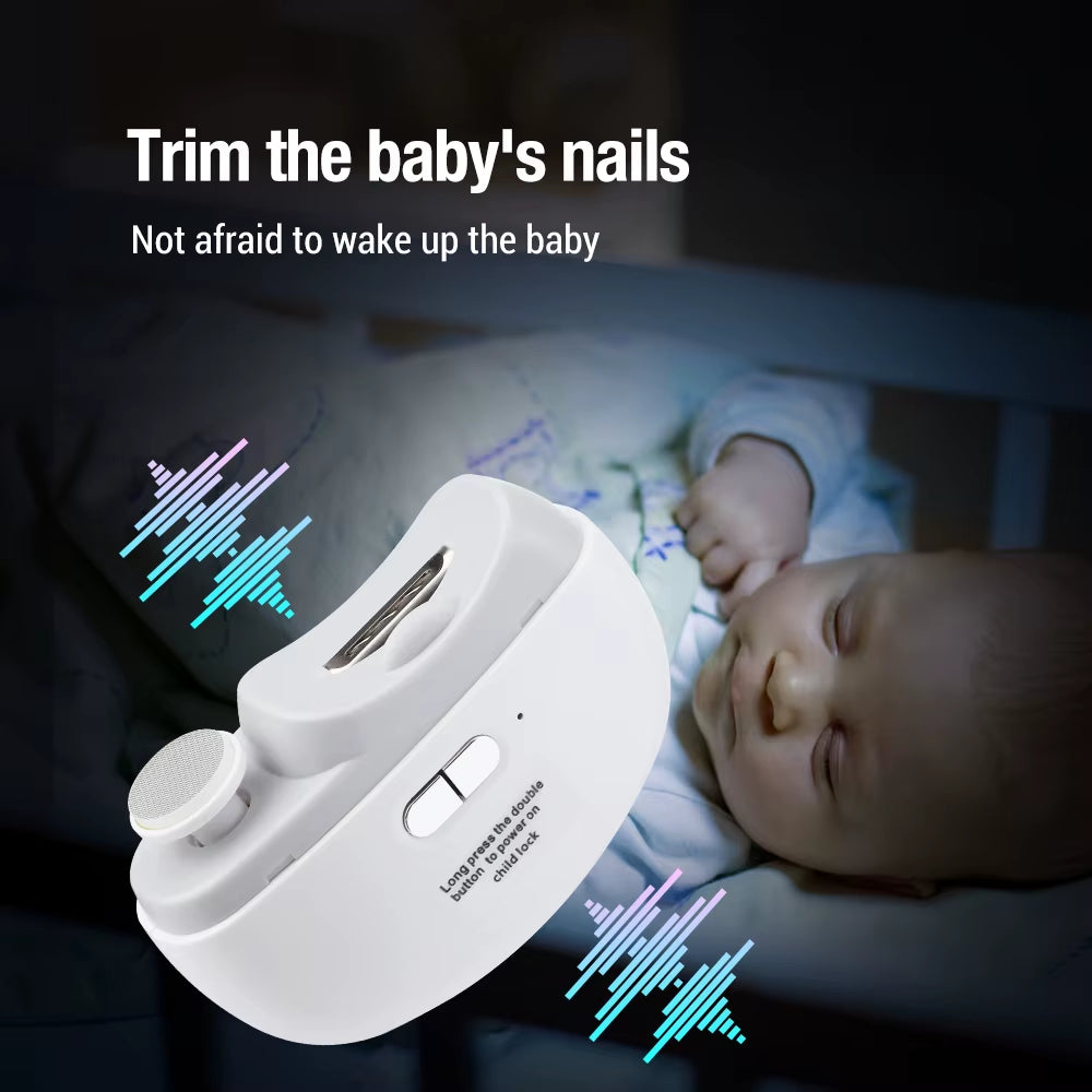 Electric Nail Clipper 2 in 1 Safety Automatic Fingernail Trimmer with Light 2 Speed Portable Polishing for Kids Adults Elderly