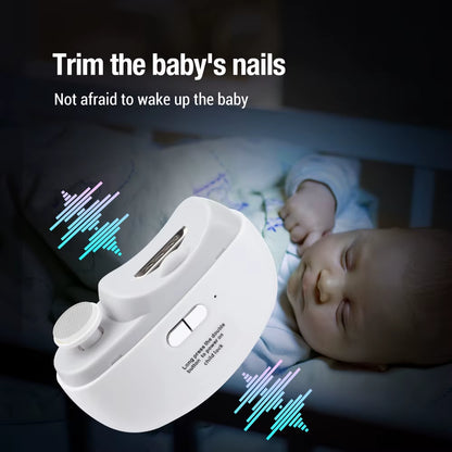 Electric Nail Clipper 2 in 1 Safety Automatic Fingernail Trimmer with Light 2 Speed Portable Polishing for Kids Adults Elderly