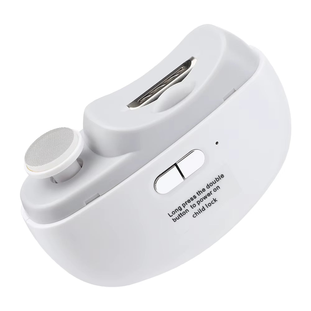 Electric Nail Clipper 2 in 1 Safety Automatic Fingernail Trimmer with Light 2 Speed Portable Polishing for Kids Adults Elderly