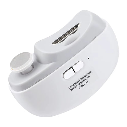 Electric Nail Clipper 2 in 1 Safety Automatic Fingernail Trimmer with Light 2 Speed Portable Polishing for Kids Adults Elderly