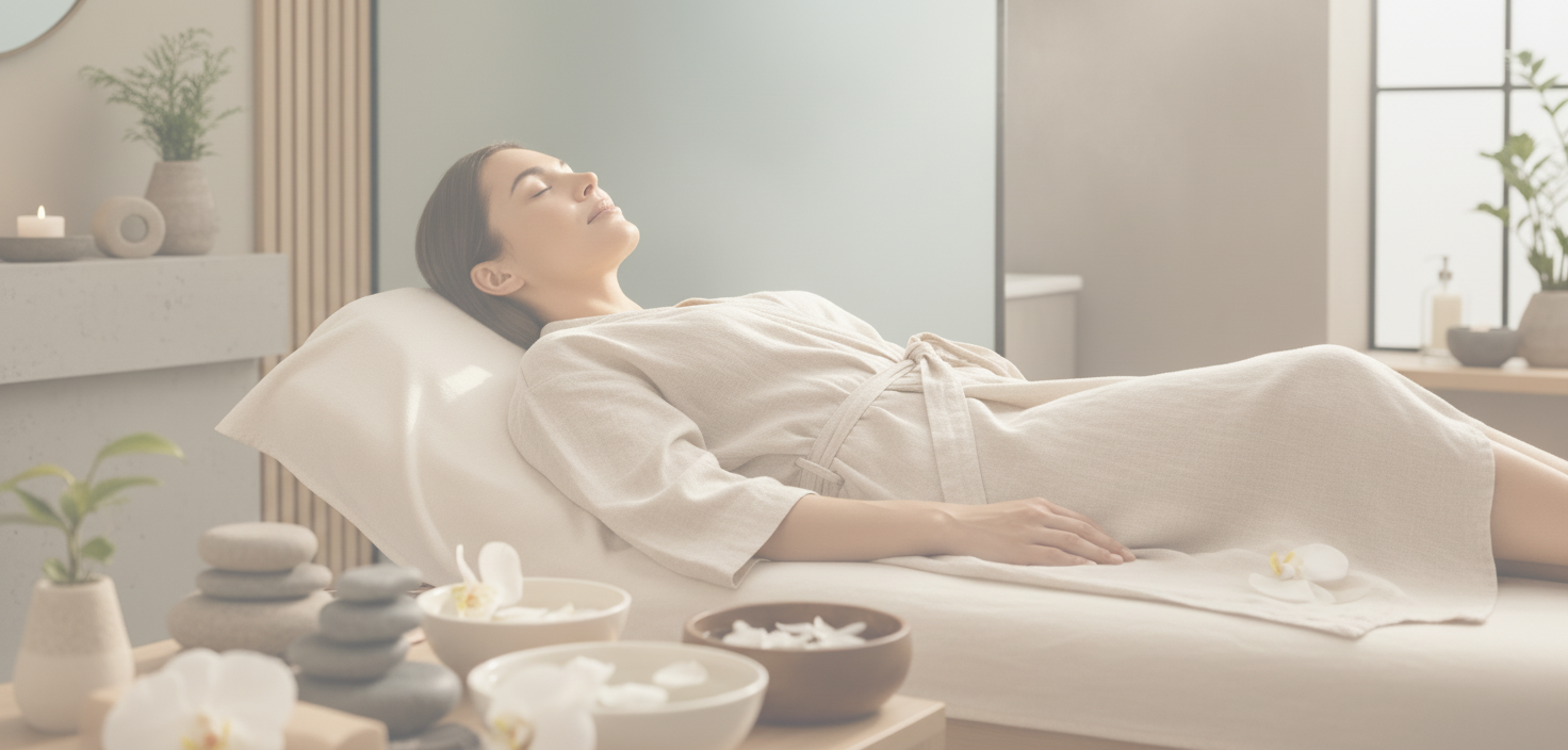 Woman, feeling relaxed, wellness skin, health 